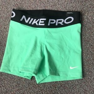 Neon green Nike pro shorts size small